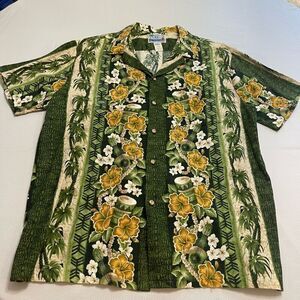 RJC Green Hawaiian Button Up Shirt Size 2XL